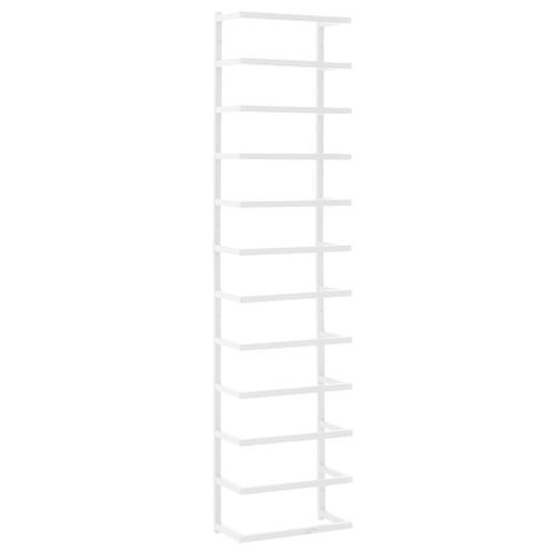 Porte-serviette Blanc 24x12x96 cm Acier - Photo n°2; ?>