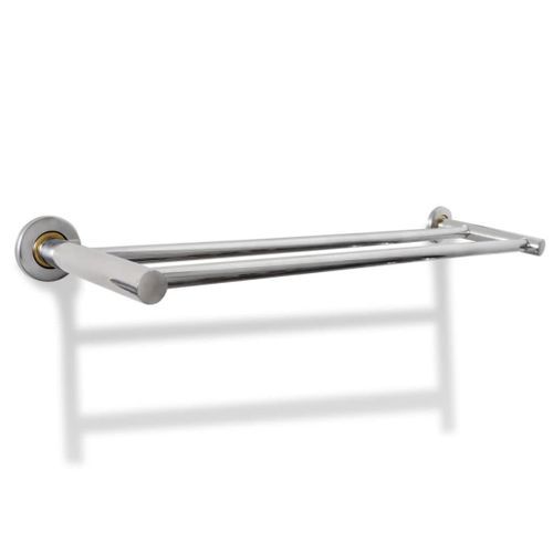 Porte serviettes double - Barre Fixe 2 tubes - Photo n°2; ?>