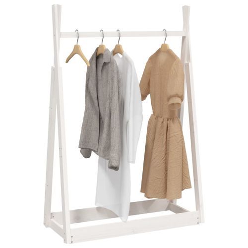 Porte-vêtements Blanc 100x45x150 cm Bois de pin massif - Photo n°3; ?>