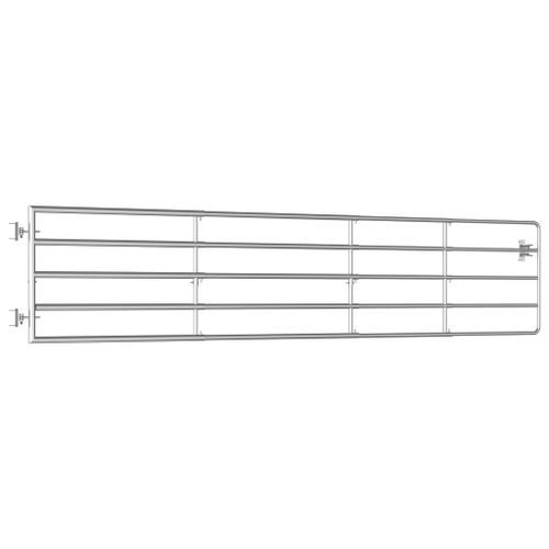 Portillon à 5 barres Acier (150-400)x90 cm Argenté - Photo n°3; ?>