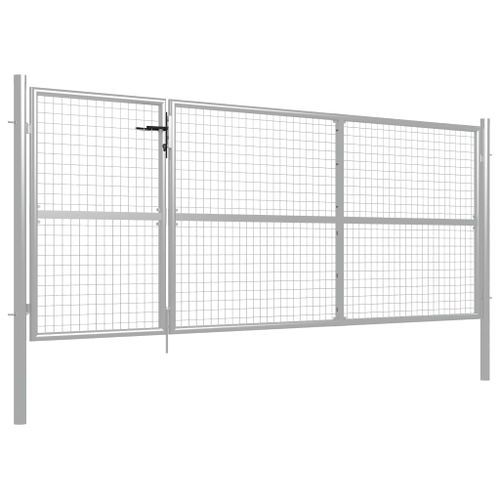 Portillon Acier 350 x 125 cm Argenté - Photo n°2; ?>