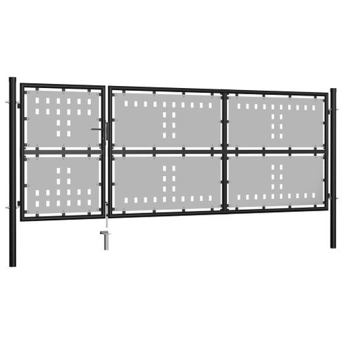 Portillon Acier 350 x 125 cm Noir - Photo n°2; ?>