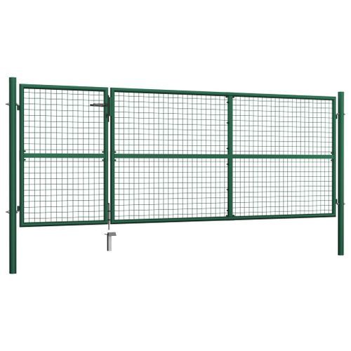 Portillon Acier 350x125 cm Vert - Photo n°2; ?>
