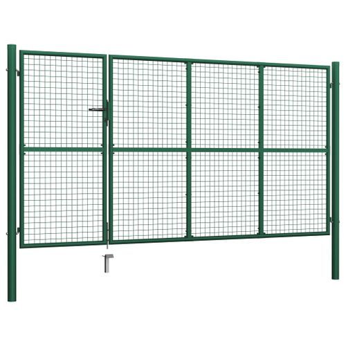 Portillon Acier 350x175 cm Vert - Photo n°2; ?>