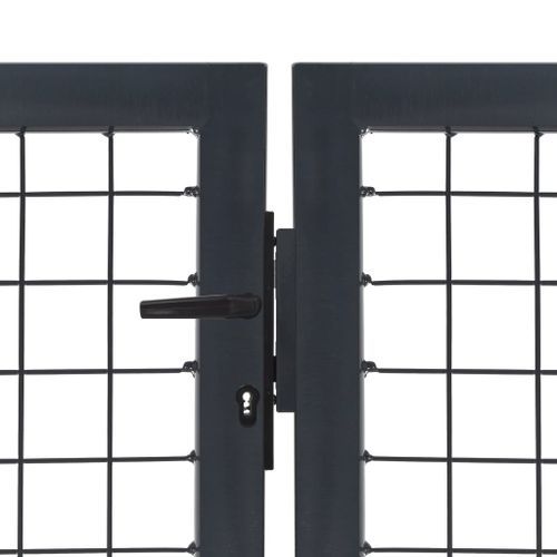 Portillon avec poteaux Acier 350 x 120 cm Anthracite - Photo n°3; ?>