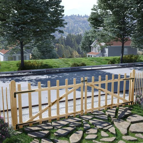Portillon double pour clôture Bois de noisetier 300 x 90 cm - Photo n°2; ?>