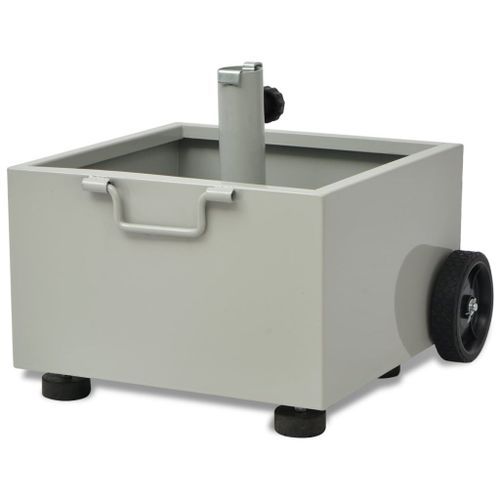 Pot de plantes et support de parasol d'extérieur 2-en-1 Gris - Photo n°3; ?>