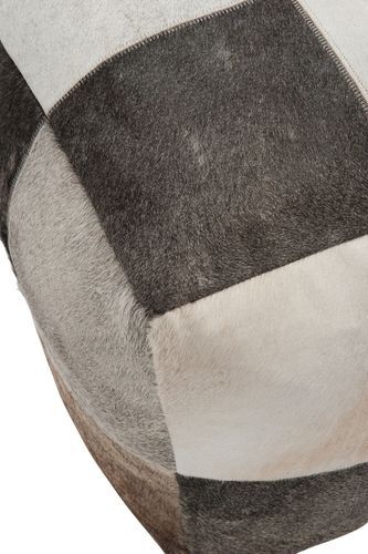 Pouf carré tissu marron et gris Paraty L 44 cm - Photo n°2; ?>