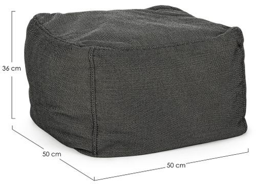 Pouf de jardin en tissu olefin anthracite Sady - Photo n°3; ?>