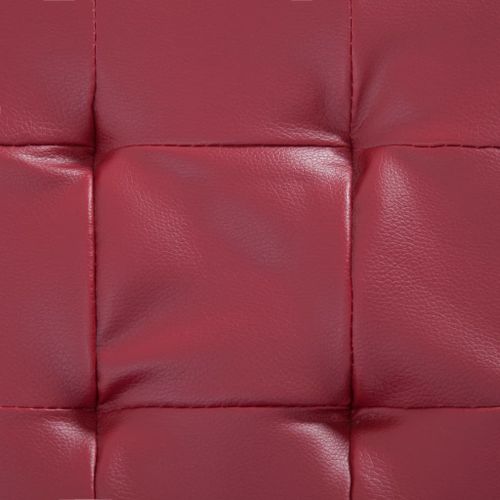 Pouf de rangement 87,5 cm Rouge bordeaux Similicuir - Photo n°2; ?>