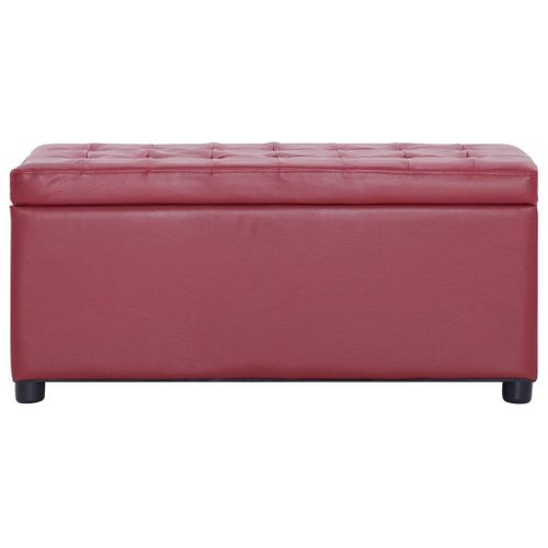 Pouf de rangement 87,5 cm Rouge bordeaux Similicuir - Photo n°3; ?>