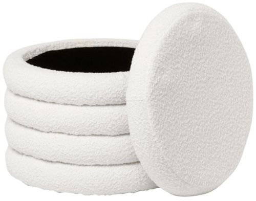 Pouf en tissu shearling avec rangement Kary - Photo n°3; ?>