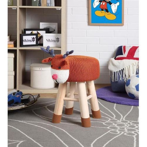 Pouf Enfant Cerf Crochet Marron Et Pieds Bois Massif Leala 8 Pouf enfant cerf crochet marron et pieds bois massif Leala - Photo n°2; ?>