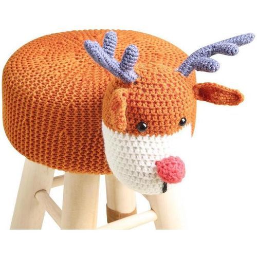 Pouf Enfant Cerf Crochet Marron Et Pieds Bois Massif Leala 9 Pouf enfant cerf crochet marron et pieds bois massif Leala - Photo n°3; ?>