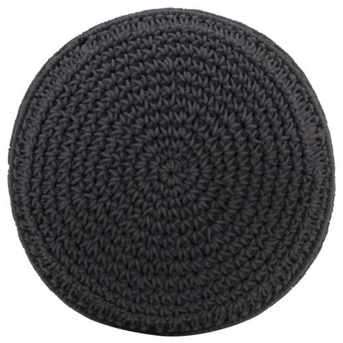 Pouf fait à la main en macramé Anthracite 45x30 cm Coton 4 - Photo n°3; ?>