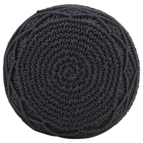 Pouf fait à la main en macramé Anthracite 45x30 cm Coton 3 - Photo n°3; ?>