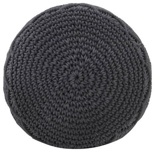 Pouf fait à la main en macramé Anthracite 45x30 cm Coton - Photo n°3; ?>