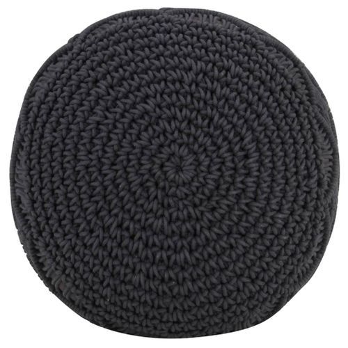 Pouf fait à la main en macramé Anthracite 45x30 cm Coton 2 - Photo n°3; ?>