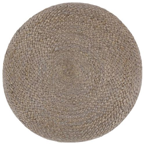 Pouf fait à la main Gris clair 45 x 30 cm Jute - Photo n°3; ?>