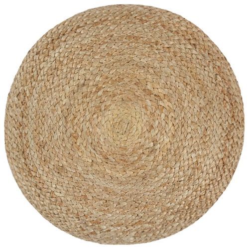 Pouf fait à la main Gris foncé 40 x 45 cm Jute - Photo n°3; ?>