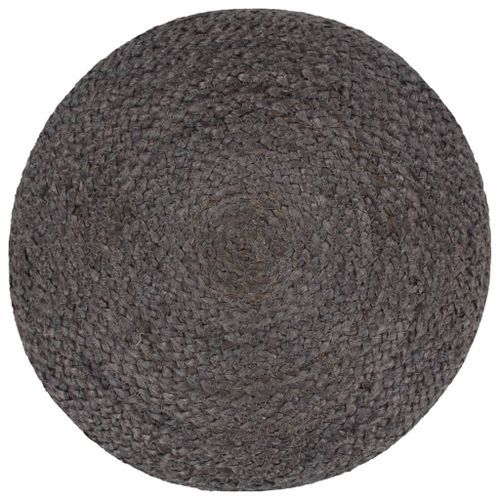 Pouf fait à la main Gris foncé 45 x 30 cm Jute - Photo n°3; ?>