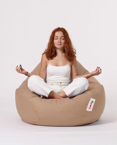 Pouf poire beige Premium XXL - Photo n°2; ?>