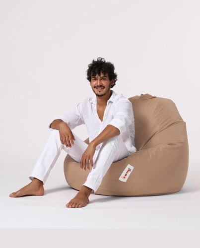 Pouf poire beige Premium XXL - Photo n°3; ?>