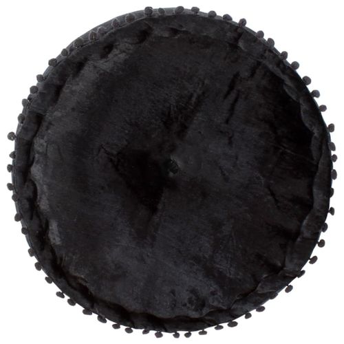 Pouf Rond Velours 40 x 20 cm Anthracite - Photo n°3; ?>
