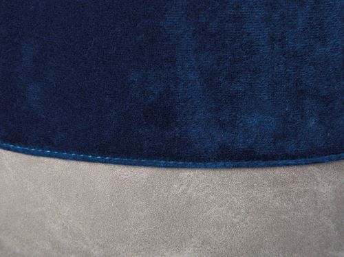 Pouf velours bleu avec lanière en simili cuir Ocea - Photo n°3; ?>