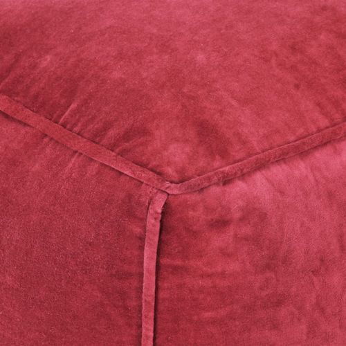 Pouf Velours de coton 40 x 40 x 40 cm Rouge - Photo n°2; ?>