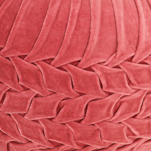 Pouf Velours de coton Design de sarrau 40 x 30 cm Rose - Photo n°2; ?>