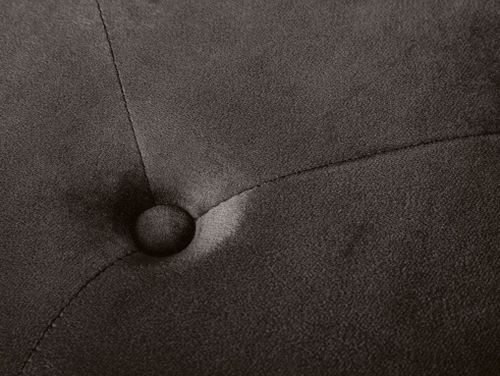Pouf carré velours noir et pieds métal doré Willa - Photo n°3; ?>