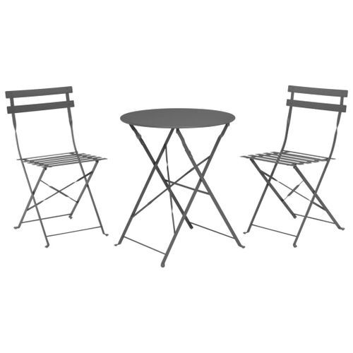 ProGarden Ensemble de bistro 3 pcs Anthracite foncé mat - Photo n°2; ?>