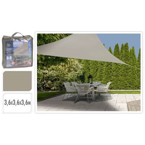 ProGarden Toile d'ombrage 3,6x3,6x3,6 m Sable Triangle - Photo n°2; ?>