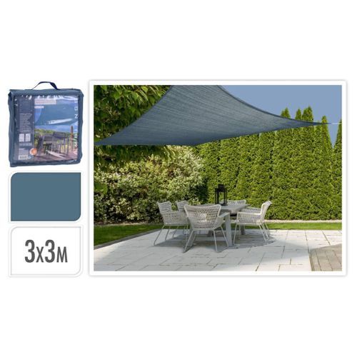 ProGarden Toile d'ombrage 3x3 m Bleu Carré - Photo n°2; ?>