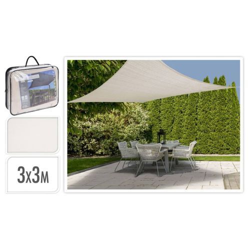 ProGarden Toile d'ombrage 3x3 m crème carré - Photo n°2; ?>