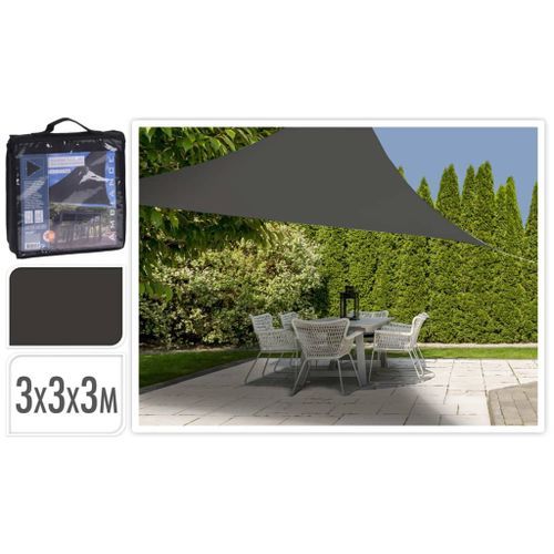 ProGarden Toile d'ombrage 3x3x3 m Gris foncé Triangle - Photo n°2; ?>