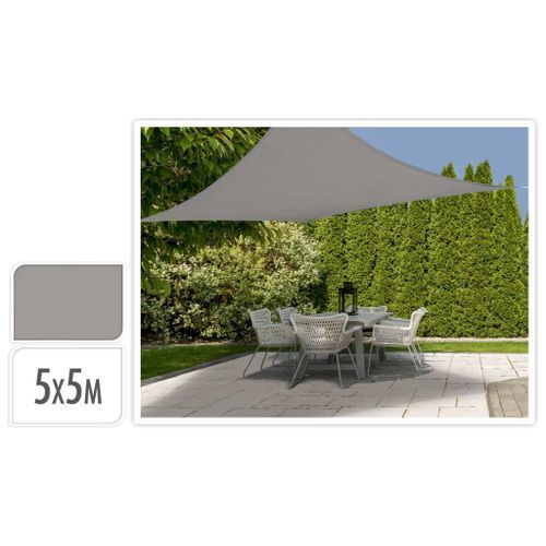 ProGarden Toile d'ombrage 5x5 m Gris Carré - Photo n°2; ?>