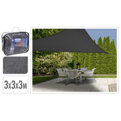 ProGarden Toile d'ombrage triangulaire Gris foncé 3x3x3 m - Photo n°2; ?>