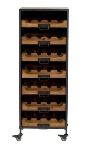 Range bouteilles bois massif foncé Fred L 43.5 cm - Photo n°3; ?>