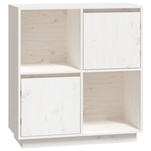 Rangement Blanc 74x35x80 cm Bois massif de pin - Photo n°2; ?>