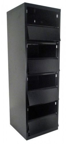 Rangement de bureau 8 tiroirs à clapets métal noir Kazy H 135 cm - Photo n°2; ?>