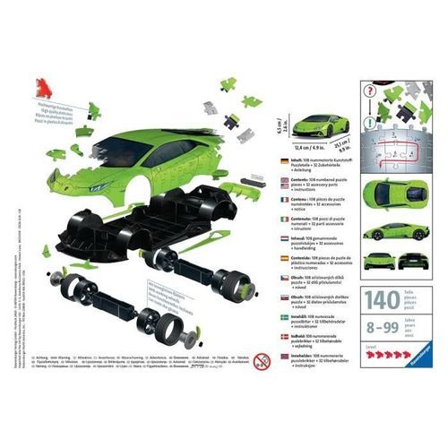 Ravensburger - Puzzle 108 pieces 3D Lamborghini EVO Ed verte - Photo n°2; ?>