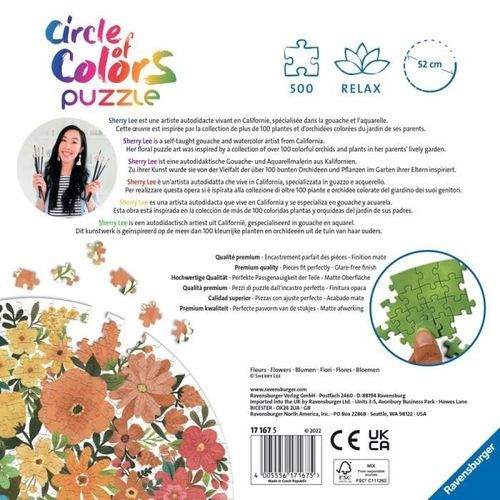 Ravensburger - Puzzle rond 500 pieces - Fleurs (Circle of Colors) - Photo n°3; ?>