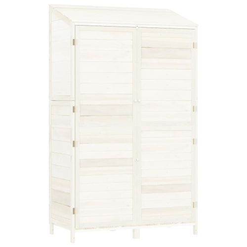 Remise de jardin Blanc 102x52x174,5 cm Bois de sapin solide - Photo n°2; ?>