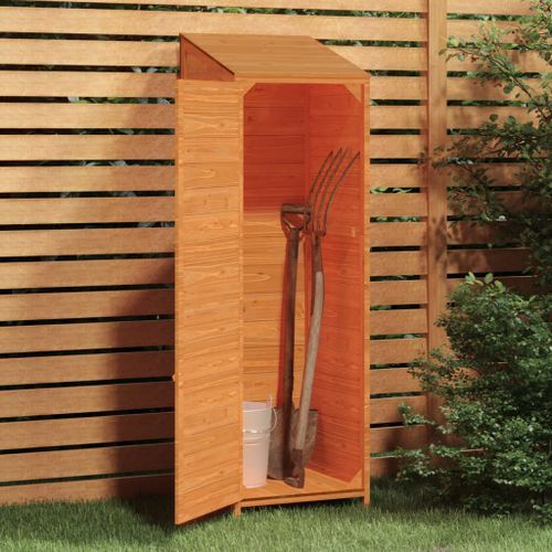 Remise de jardin Marron 55x52x174,5 cm Bois de sapin solide - Photo n°3; ?>