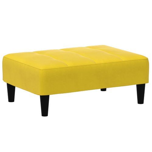 Repose-pied jaune 77x55x31 cm velours - Photo n°2; ?>