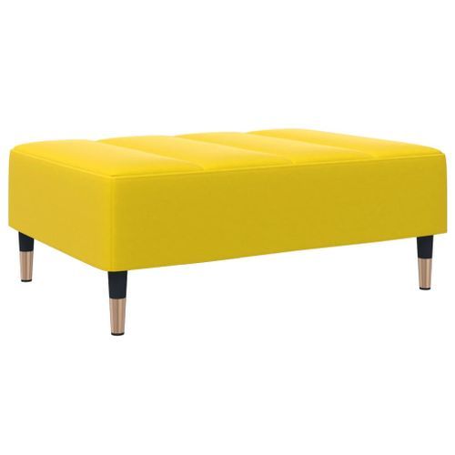 Repose-pied jaune 77x55x31 cm velours - Photo n°2; ?>