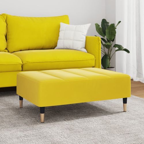 Repose-pied jaune 77x55x31 cm velours - Photo n°3; ?>