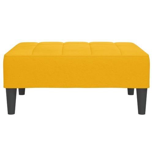 Repose-pied Jaune 78x56x32 cm Velours - Photo n°3; ?>